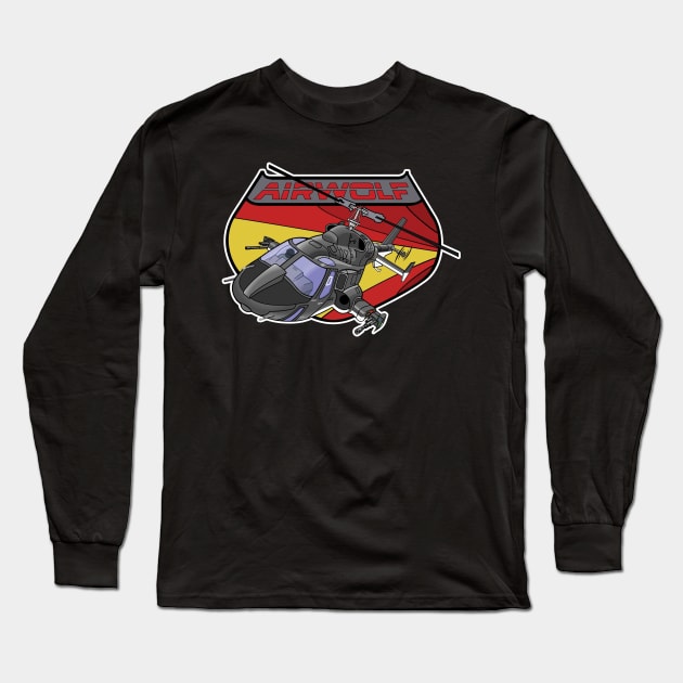 The 80s Super Helicopter Long Sleeve T-Shirt by Meta Cortex